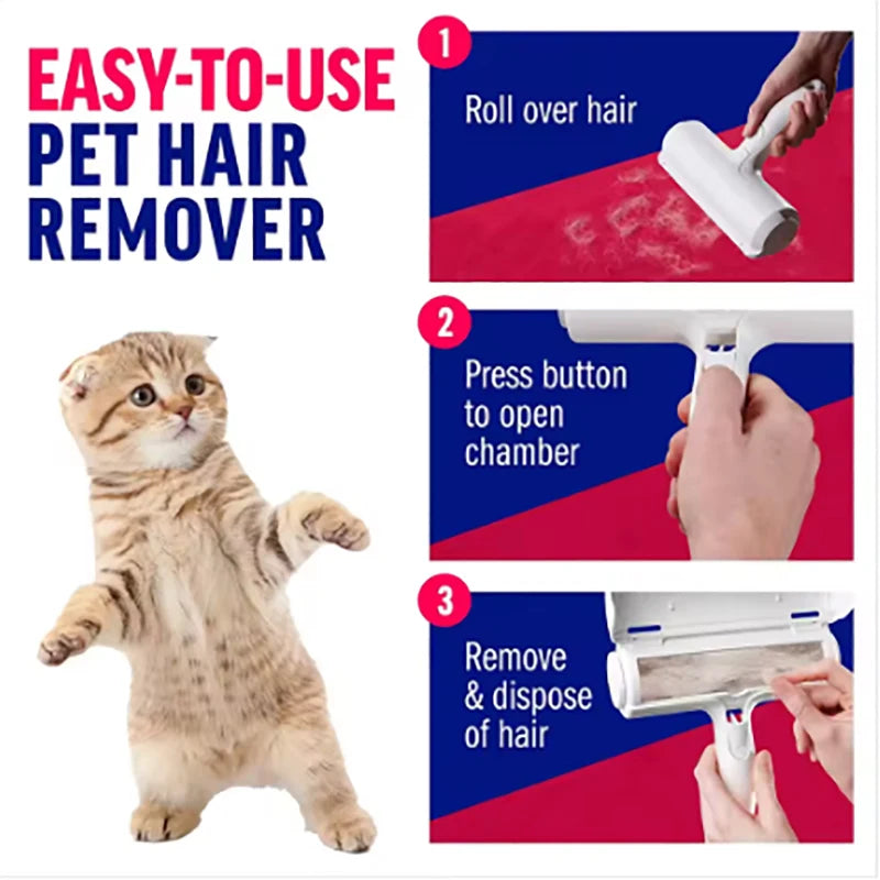 Reusable Pet Hair Remover Roller – Self-Cleaning Fur & Lint Brush